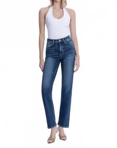 Vervet By Flying Monkey Victoria High Rise Straight Jeans In Celestial Glow In Blue