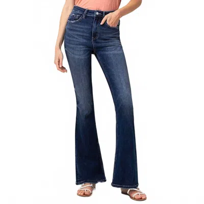 Vervet By Flying Monkey Magic Super High Rise Flare Jeans In Dark Blue