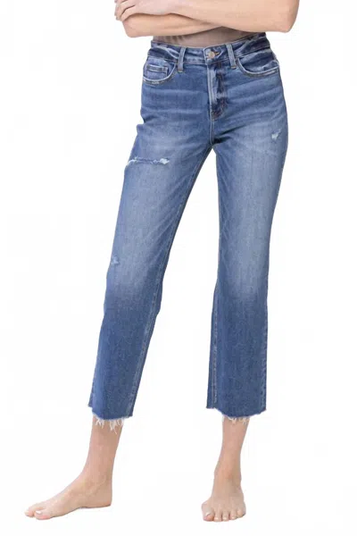 Vervet By Flying Monkey Marissa High Rise Cropped Straight Jeans - Plus In Enchangtingly In Blue