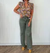 Vervet By Flying Monkey Marlie Flare Jeans In Green Combo In Green
