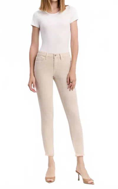 Vervet By Flying Monkey Melissa Mid Rise Straight Jean In Biscuit In Neutral