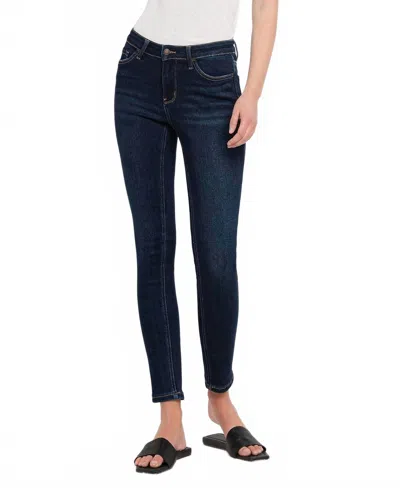 Vervet By Flying Monkey Mid Rise Ankle Skinny Jeans In Bullish In Black