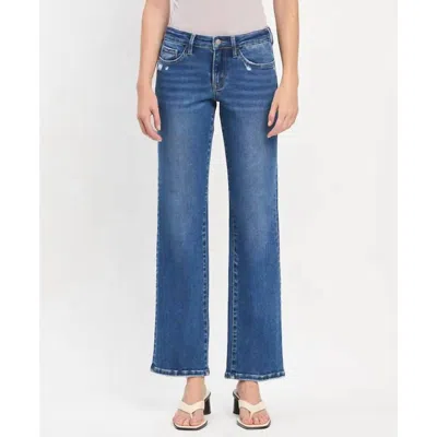 Vervet By Flying Monkey Mid Rise Full Length Straight Leg Jeans In Quicker In Multi