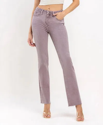 Vervet By Flying Monkey Mid Rise Hem Bootcut Jeans In Burnt Rose In Purple