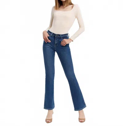 Vervet By Flying Monkey Mid Rise Seamless Waistband Bootcut Jeans In Amethyst In Blue