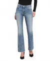 Vervet By Flying Monkey Mid Rise Seamless Waistband Bootcut Jeans In Mount Bruce In Blue