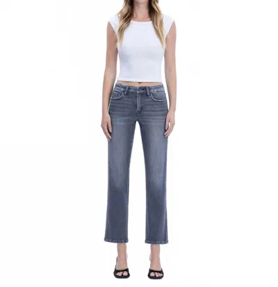 Vervet By Flying Monkey Mid Rise Seamless Waistband Straight Jeans In Gray