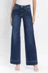Vervet By Flying Monkey Mid Rise Wide Leg Jeans In Blue In Blue