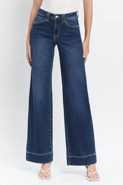 Vervet By Flying Monkey Mid Rise Wide Leg Jeans In Blue