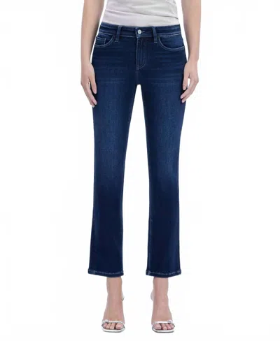 Vervet By Flying Monkey Midrise Ankle Slim Straight Jeans In Blue