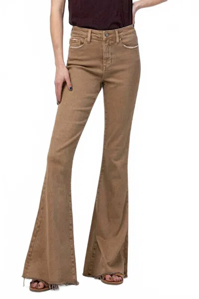 Vervet By Flying Monkey Monica High Rise Flare Jeans In Conquer In Brown