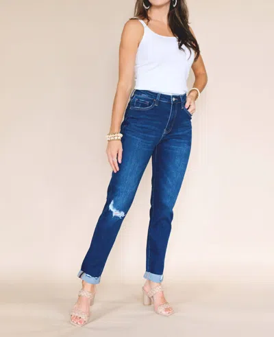 Vervet By Flying Monkey My Everything Mom Jeans In Dark Wash