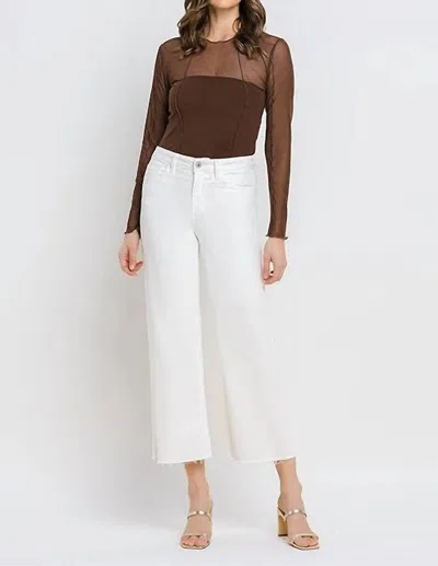 Vervet By Flying Monkey Olivia High Rise Wide Leg Crop In White