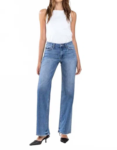 Vervet By Flying Monkey Olivia High Rise Wide Leg Jeans In Medium Wash In Blue