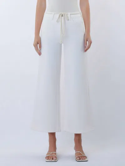 Vervet By Flying Monkey High Rise Crop Wide Leg Jeans In Optic White