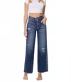 Vervet By Flying Monkey Olivia Relaxed Straight Denim Jeans In Blue In Blue