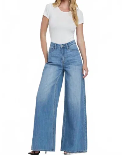 Vervet By Flying Monkey Olivia Wide Leg Jean In Medium Blue