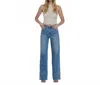 Vervet By Flying Monkey Olivia Wide Leg Raw Hem Jean In Legitimate In Blue