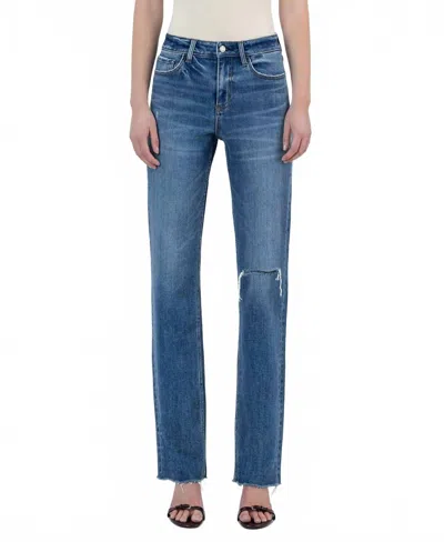 Vervet By Flying Monkey Paris High Rise Straight Leg Jeans In Midnight In Blue