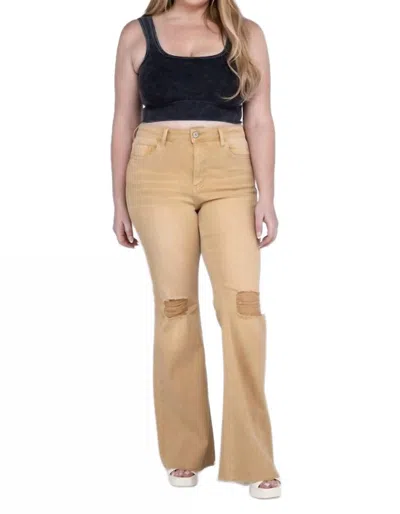 Vervet By Flying Monkey Plus Size High Rise Flare Jeans In Dew Drop In Multi