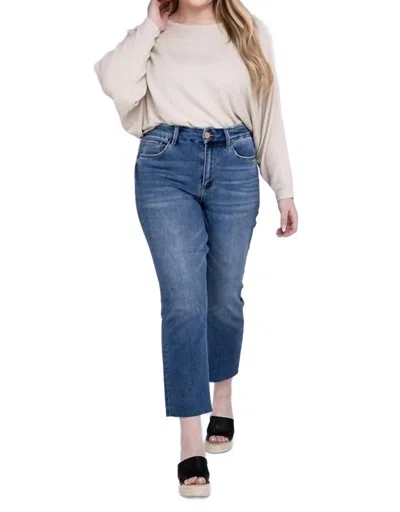 Vervet By Flying Monkey Plus Size High Rise Slim Straight Jeans In Delicate In Multi