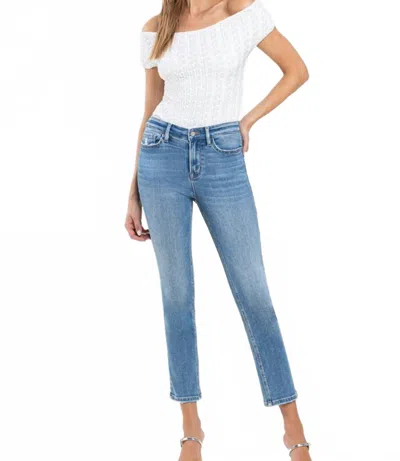 Vervet By Flying Monkey Raven High Rise Slim Straight Jeans In Blue
