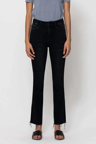 Vervet By Flying Monkey Raw Hem Denim Jeans In Black