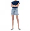 Vervet By Flying Monkey Rebecca Cuffed Denim Shorts In Dulcify In Blue