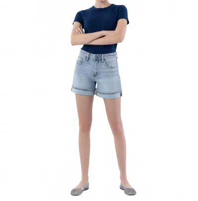 Vervet By Flying Monkey Rebecca Cuffed Denim Shorts In Dulcify In Blue
