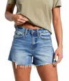 Vervet By Flying Monkey Rebecca Denim Shorts In Swan River In Blue