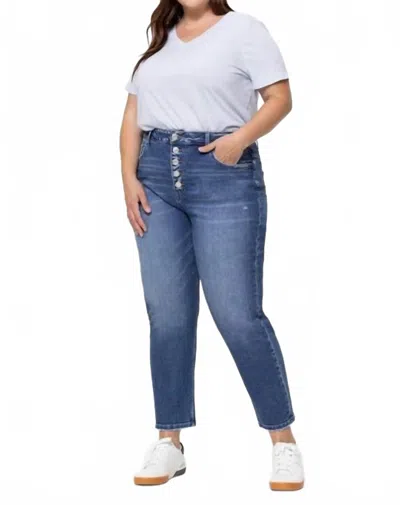 Vervet By Flying Monkey Rivers Stretch Mom Jeans In Blue
