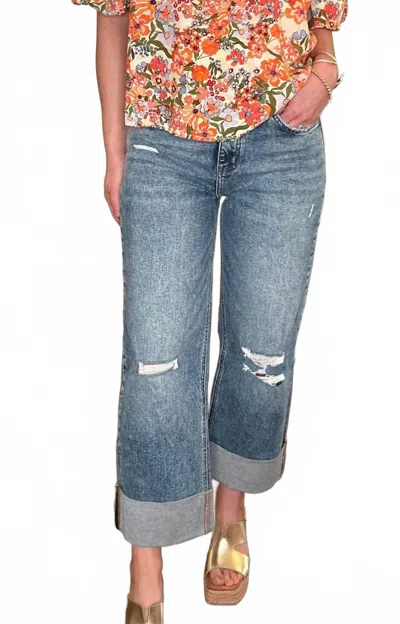 Vervet By Flying Monkey Rosy High Rise Baggy Jeans In Blue