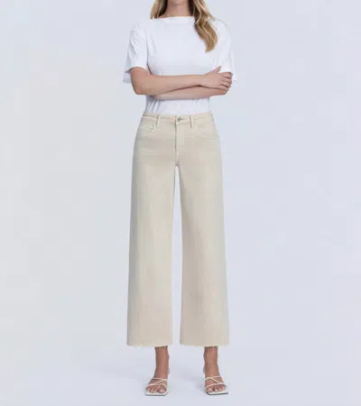 Vervet By Flying Monkey Sadie Crop Wide Leg Jeans In White Swan In Multi
