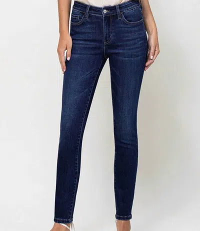 Vervet By Flying Monkey Sarah High Rise Skinny Jeans In Dark Blue