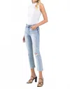 Vervet By Flying Monkey Straight Denim Pants In Blue In Blue