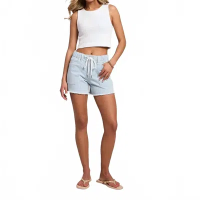 Vervet By Flying Monkey Striped High Rise Stretch Short In Blue