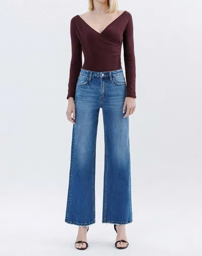 Vervet By Flying Monkey Studded High Rise Wide Leg Jean In Blue