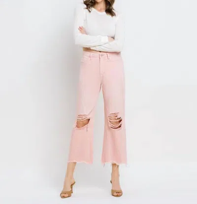 Vervet By Flying Monkey Super High Rise 90s Vintage Crop Flare Jeans In Pink