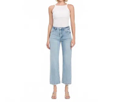 Vervet By Flying Monkey Super High Rise Ankle Slim Wide Jeans In Entertaining In Blue