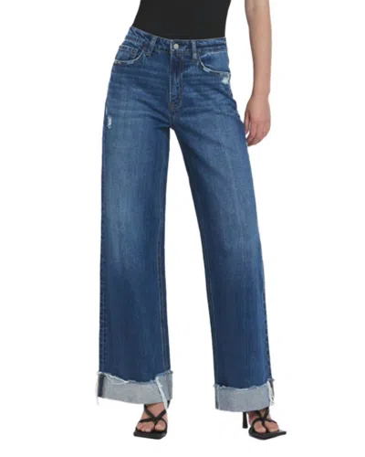 Vervet By Flying Monkey Super High Rise Baggy Wide Leg Jeans In Blue