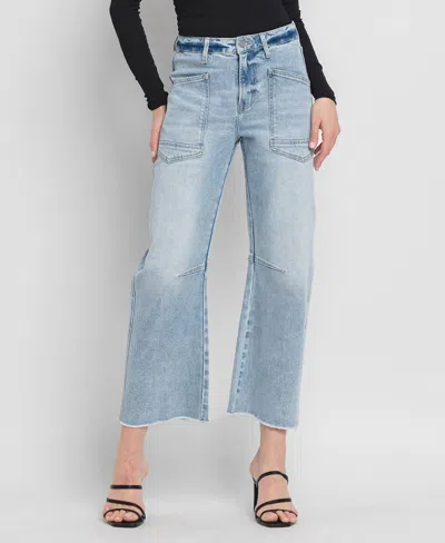 Vervet By Flying Monkey Super High Rise Barrel Jean In Blue