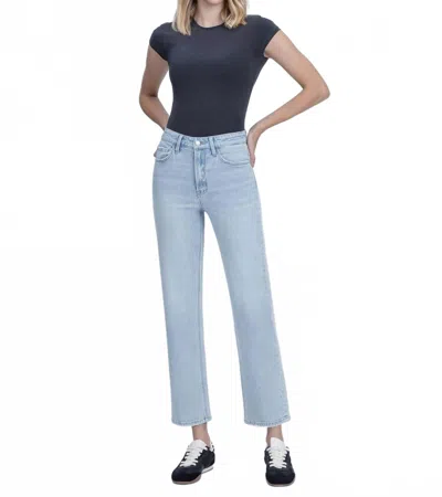 Vervet By Flying Monkey Super High Rise Tapered Leg Jeans In Light Wash In Animal Print
