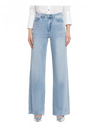 Vervet By Flying Monkey Super High Rise Wide Leg Jean In Work Song In Blue
