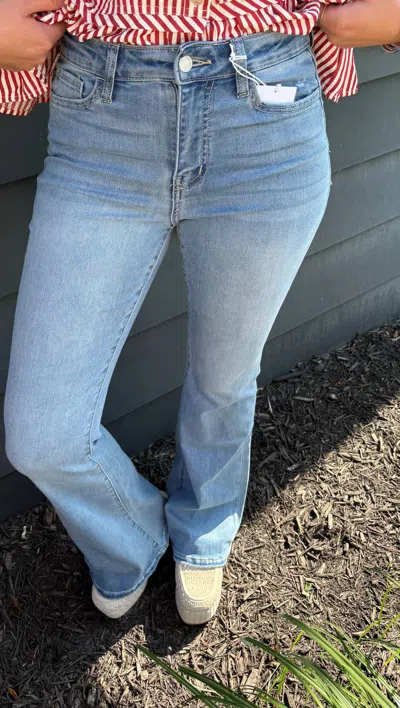 Vervet By Flying Monkey The Callie High Rise Flare Jeans In Blue