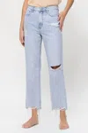 VERVET BY FLYING MONKEY THE KASSIE 90S VINTAGE BOYFRIEND JEANS IN WASHED BLUE