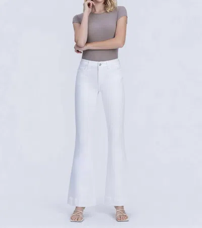 Vervet By Flying Monkey Tummy Control Mid Rise Flare Jeans In White