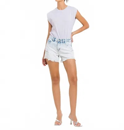Vervet By Flying Monkey Vervet High Rise Distressed Shorts In Miraculous In White