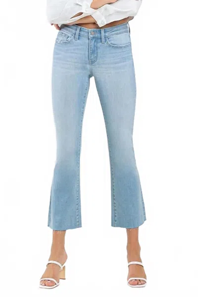 Vervet By Flying Monkey Vervet Mid Rise Ankle Bootcut Jeans- Uplift Blue