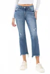 Vervet By Flying Monkey Vervet Mid Rise Ankle Cropped Jean In Medium Wash In Blue