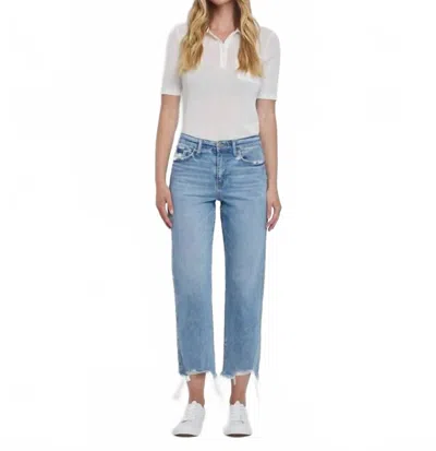 Vervet By Flying Monkey High Rise Regular Straight Jeans In Denim In Blue